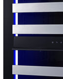 Summit - Full-size built-in 24" wide 18" deep 98-bottle dual zone wine cellar - SDHWC98PNR