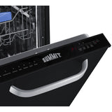 Summit - 18" wide ADA compliant ENERGY STAR certified dishwasher in black with top controls - DW184BADA