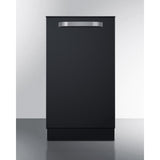 Summit - 18" wide ADA compliant ENERGY STAR certified dishwasher in black with top controls - DW184BADA