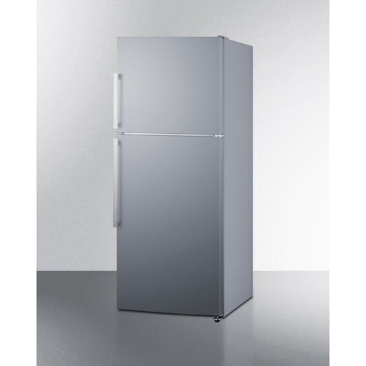 Summit - ENERGY STAR certified counter depth refrigerator-freezer with stainless steel doors, platinum cabinet, and icemaker - FF1513SS