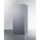 Summit - ENERGY STAR certified counter depth refrigerator-freezer with stainless steel doors, platinum cabinet, and icemaker - FF1513SS