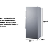 Summit - ENERGY STAR certified counter depth refrigerator-freezer with stainless steel doors, platinum cabinet, and icemaker - FF1513SS