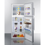 Summit - ENERGY STAR certified counter depth refrigerator-freezer with stainless steel doors, platinum cabinet, and icemaker - FF1513SS