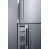 Summit - Frost-free bottom freezer refrigerator with factory-installed icemaker, handles, and grill to raise height to 72" - FFBF279SSXIMH72