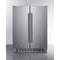 Summit - 24" wide undercounter frost-free side-by-side refrigerator-freezer in stainless steel with locks, stainless steel handles, and digital controls - FFRF24SSCSS
