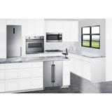 Summit - 24" wide undercounter frost-free side-by-side refrigerator-freezer in stainless steel with locks, stainless steel handles, and digital controls - FFRF24SSCSS