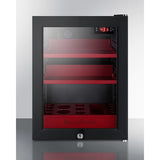 Summit - BeautiFridge cosmetics refrigerator with ruby shelving and glass door - LX114LR