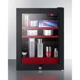 Summit - BeautiFridge cosmetics refrigerator with ruby shelving and glass door - LX114LR