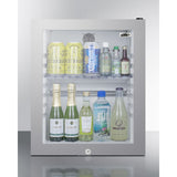 Summit - Compact glass door minibar with front lock - MB13GLSS
