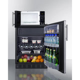 Summit - Combination refrigerator-freezer and microwave - MRF66BK2SSA