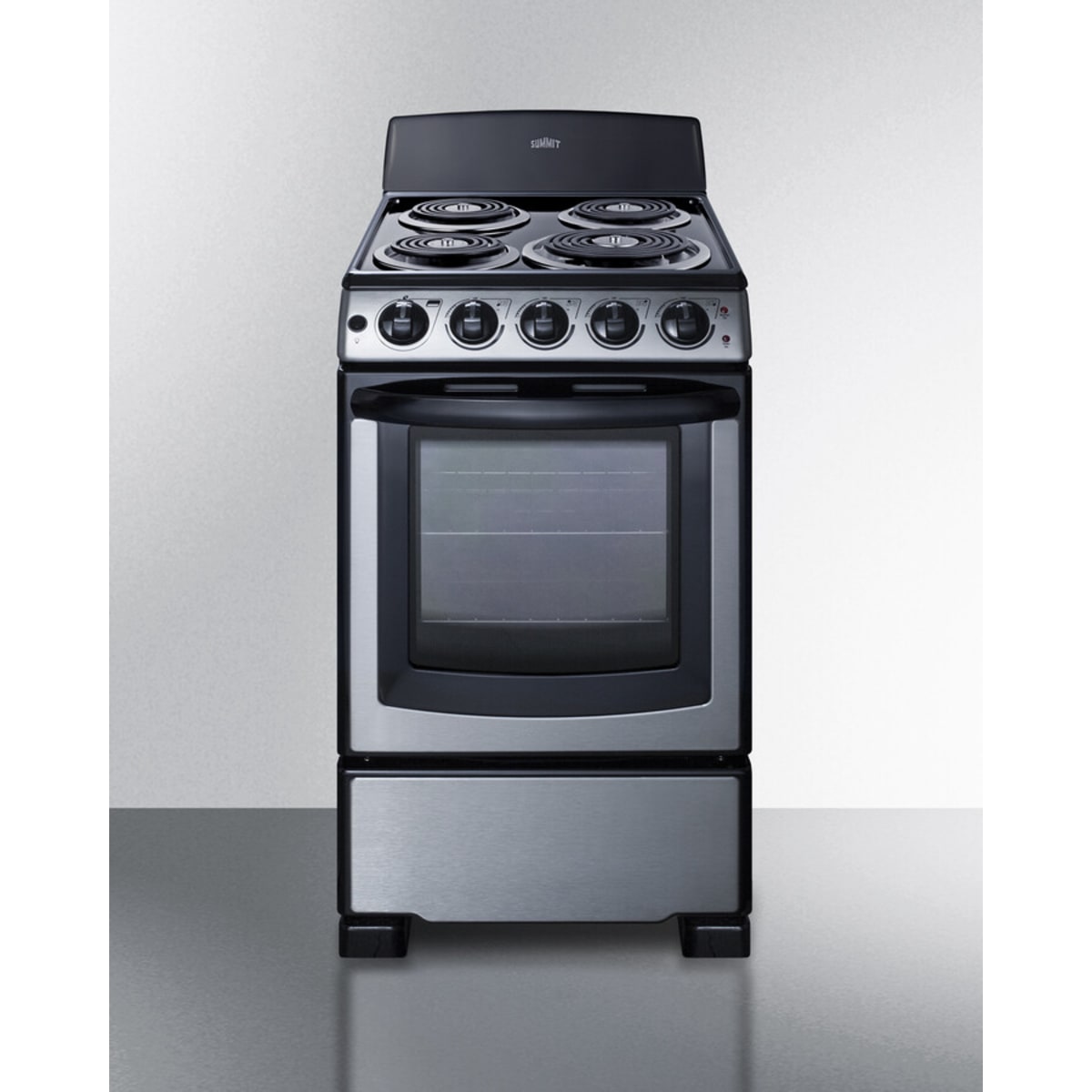Summit - 20" wide electric coil top range in stainless steel - PROEL20SS