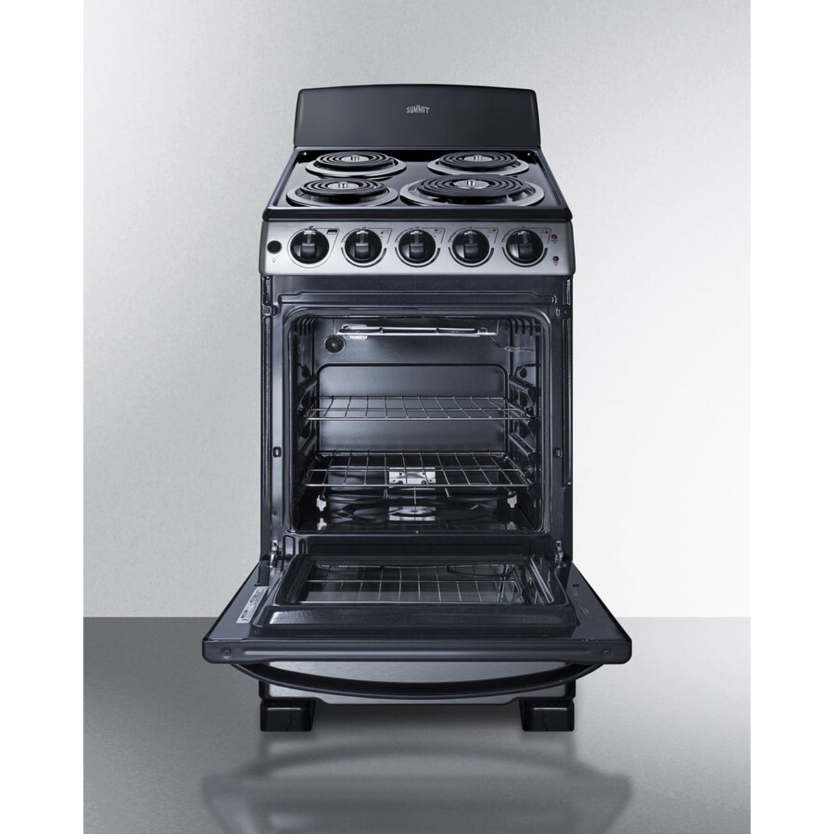 Summit - 20" wide electric coil top range in stainless steel - PROEL20SS