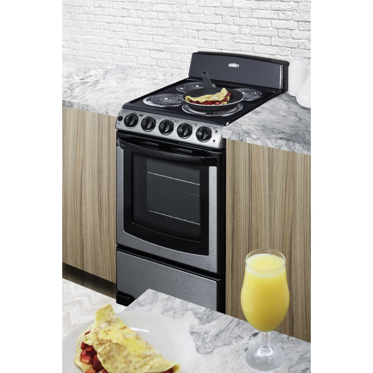 Summit - 20" wide electric coil top range in stainless steel - PROEL20SS