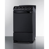 Summit - 20" wide electric coil top range in black - RE2031B