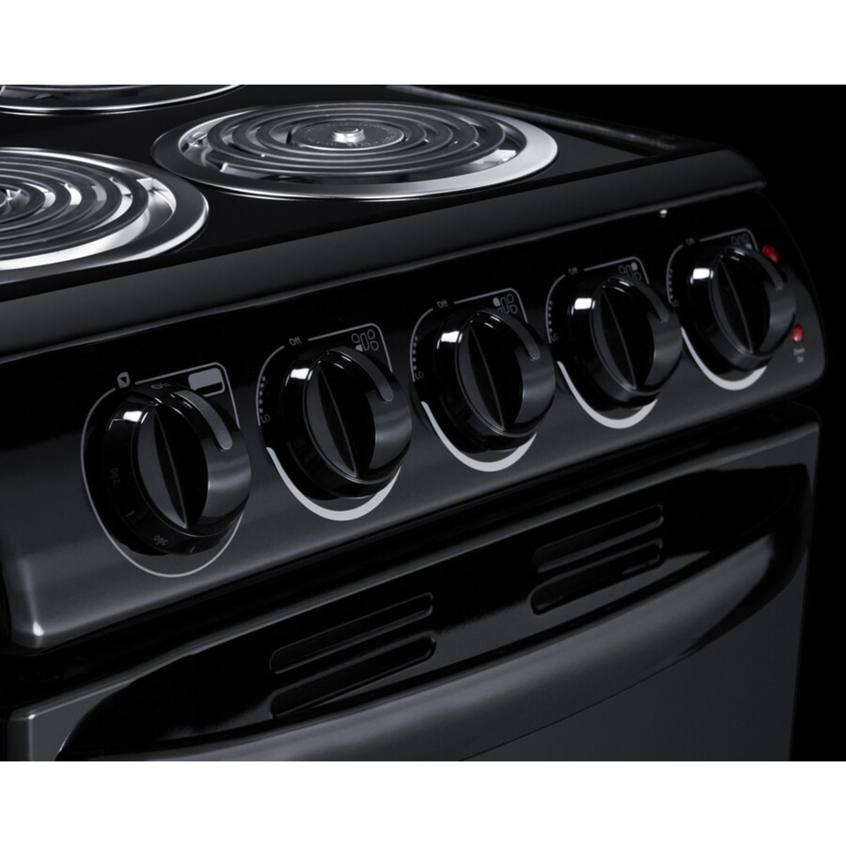 Summit - 20" wide electric coil top range in black - RE2031B
