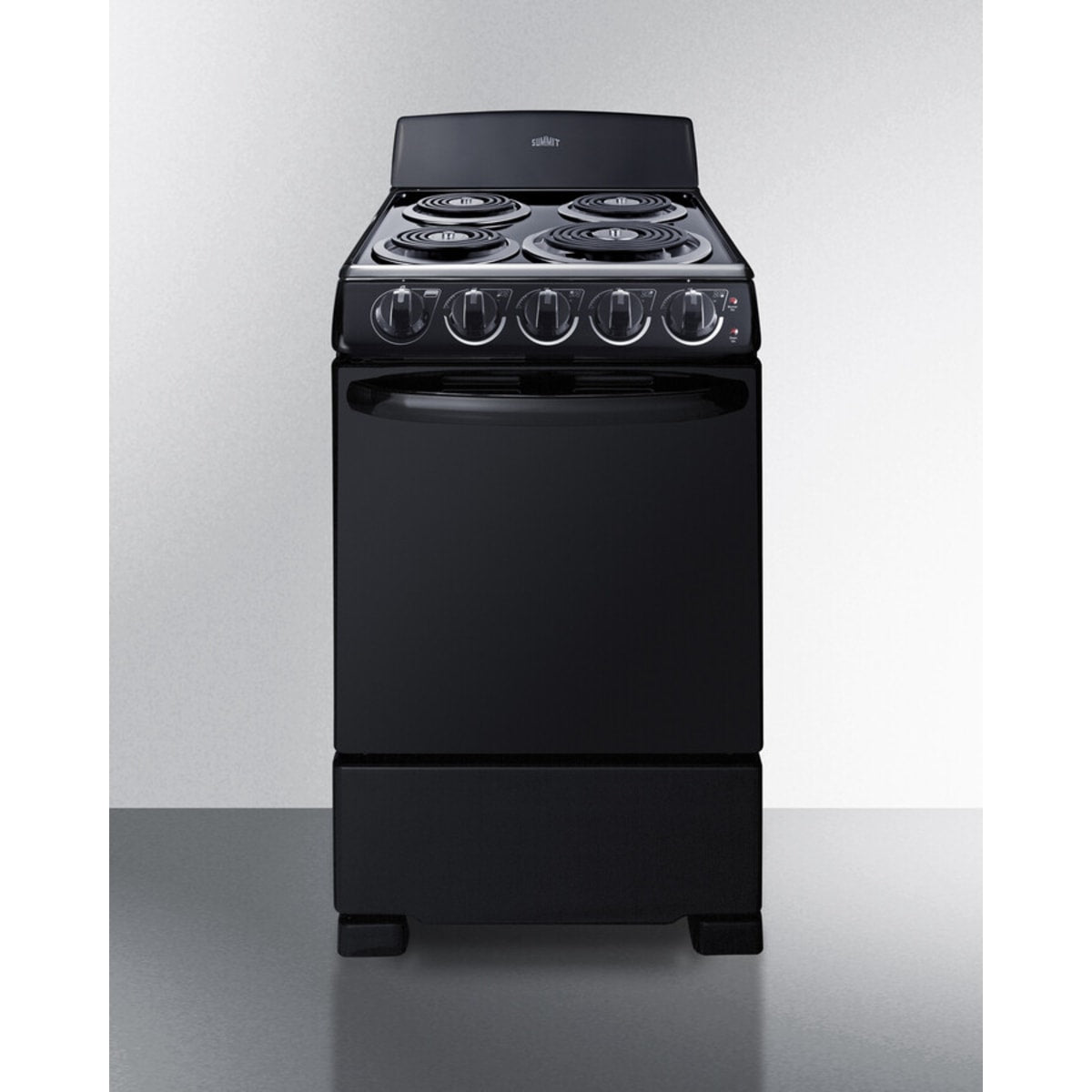 Summit - 20" wide electric coil top range in black - RE2031B