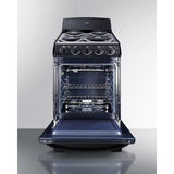 Summit - 20" wide electric coil top range in black - RE2031B