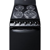 Summit - 20" wide electric coil top range in black - RE2031B