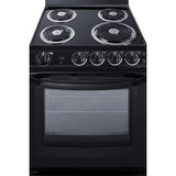 Summit - 24" wide electric coil top range in black - RE2413B