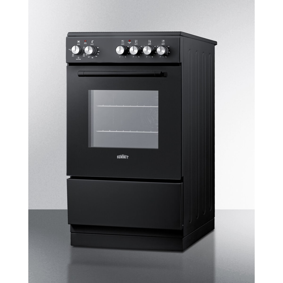 Summit - 20" wide smooth-top electric range in black - REXT20BL