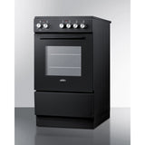 Summit - 20" wide smooth-top electric range in black - REXT20BL