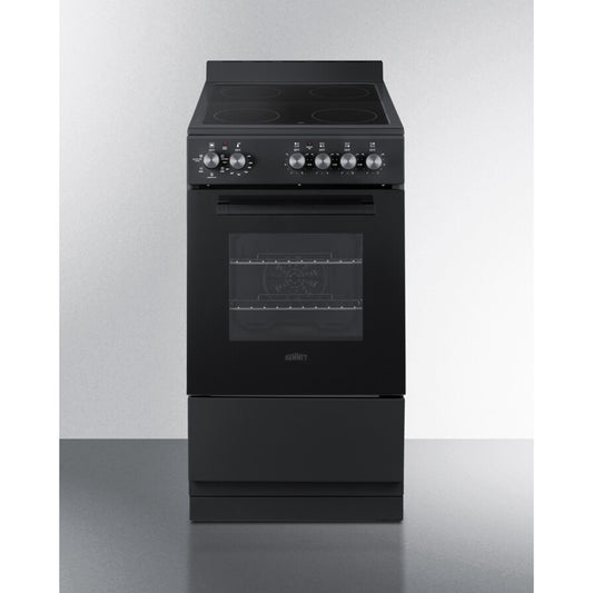 Summit - 20" wide smooth-top electric range in black - REXT20BL