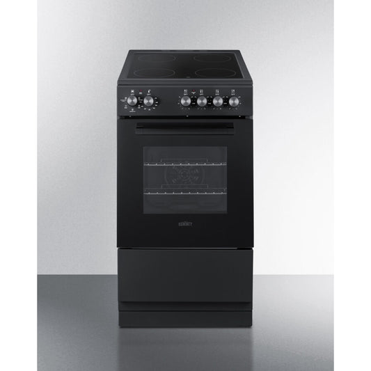 Summit - 20" wide smooth-top electric range in black - REXT20BL