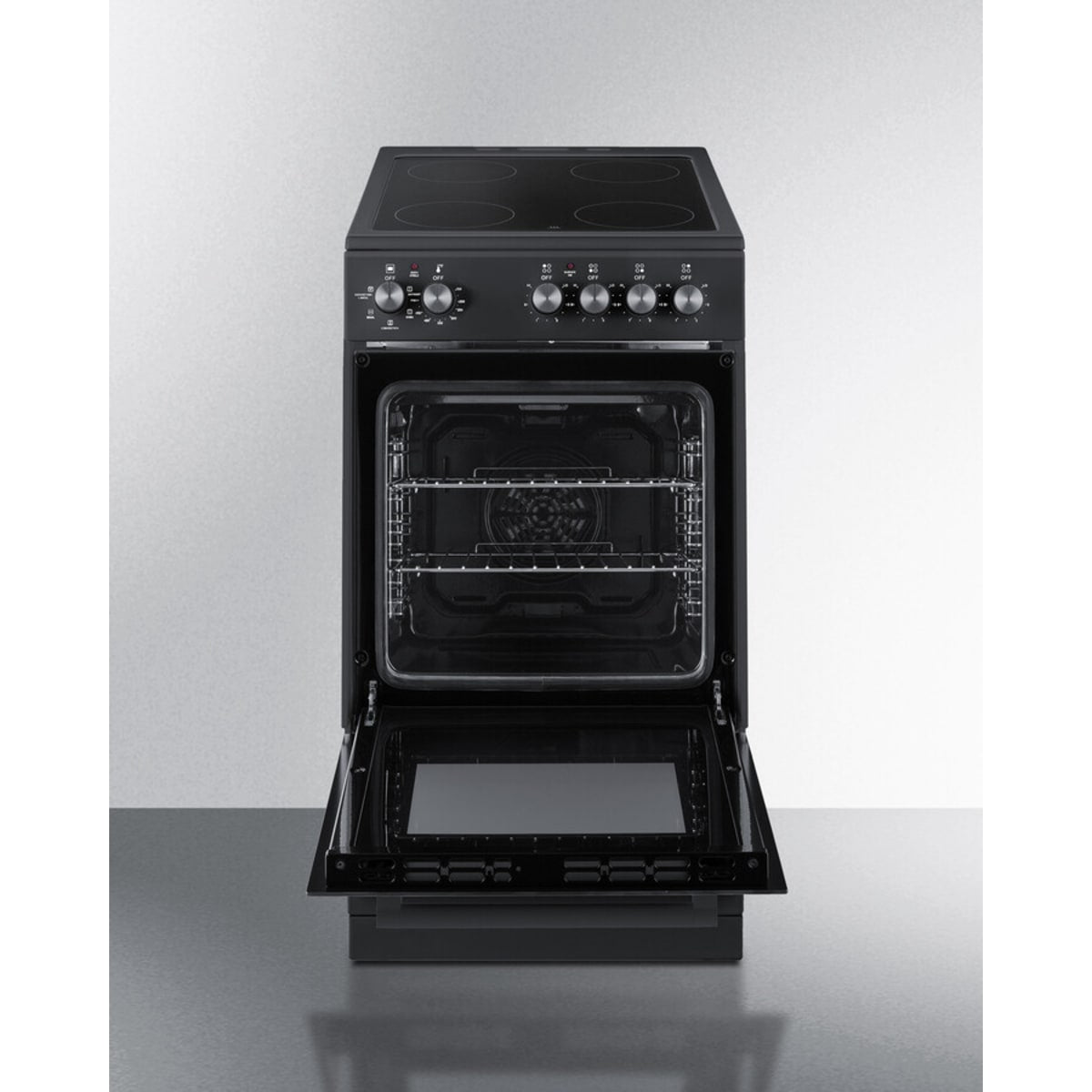 Summit - 20" wide smooth-top electric range in black - REXT20BL