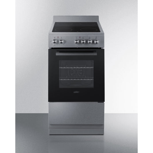Summit - 20" wide smooth-top electric range in stainless steel - REXT20SS