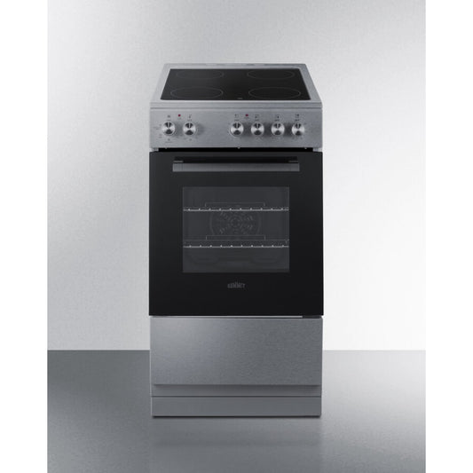 Summit - 20" wide smooth-top electric range in stainless steel - REXT20SS
