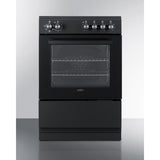 Summit - 24" wide smooth-top electric range in black - REXT24BL