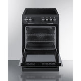 Summit - 24" wide smooth-top electric range in black - REXT24BL