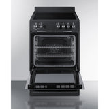 Summit - 24" wide smooth-top electric range in black - REXT24BL