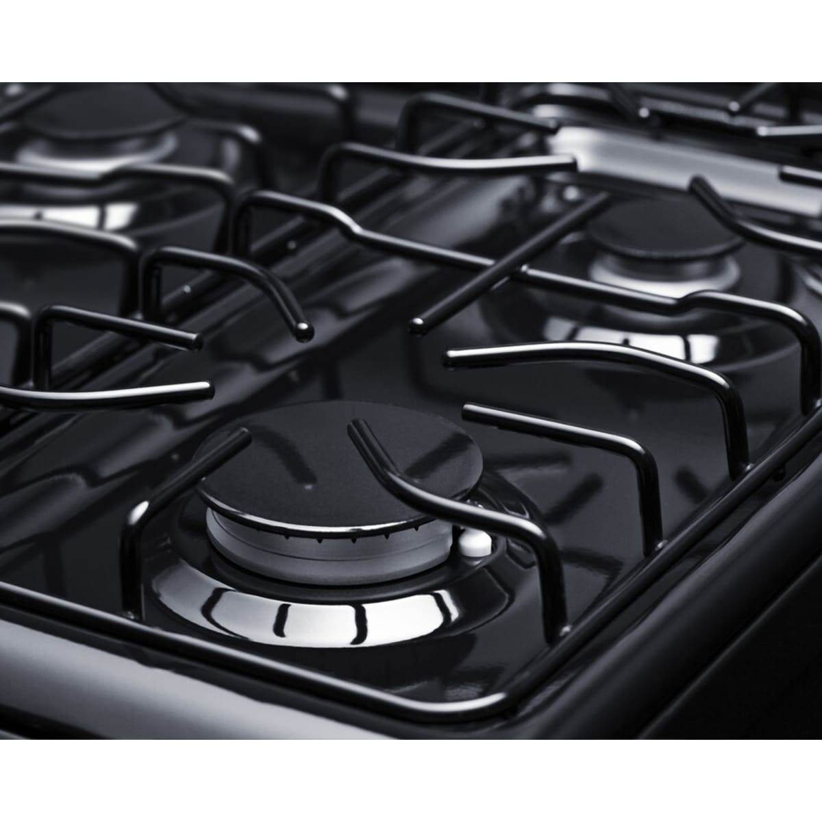 Summit - 20" wide gas range in black with sealed burners - RG201B