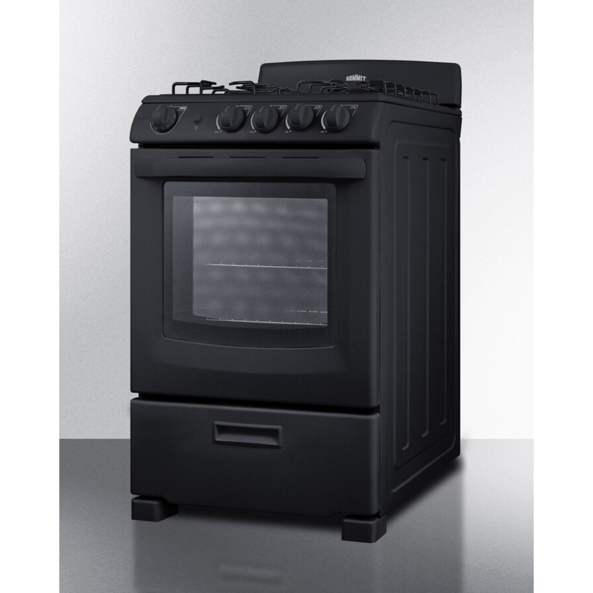 Summit - 24" wide gas range in black with sealed burners - RG2402B