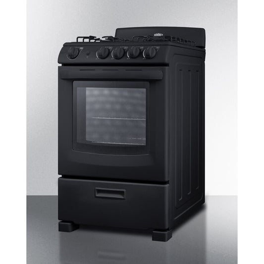 Summit - 24" wide gas range in black with sealed burners - RG2402B