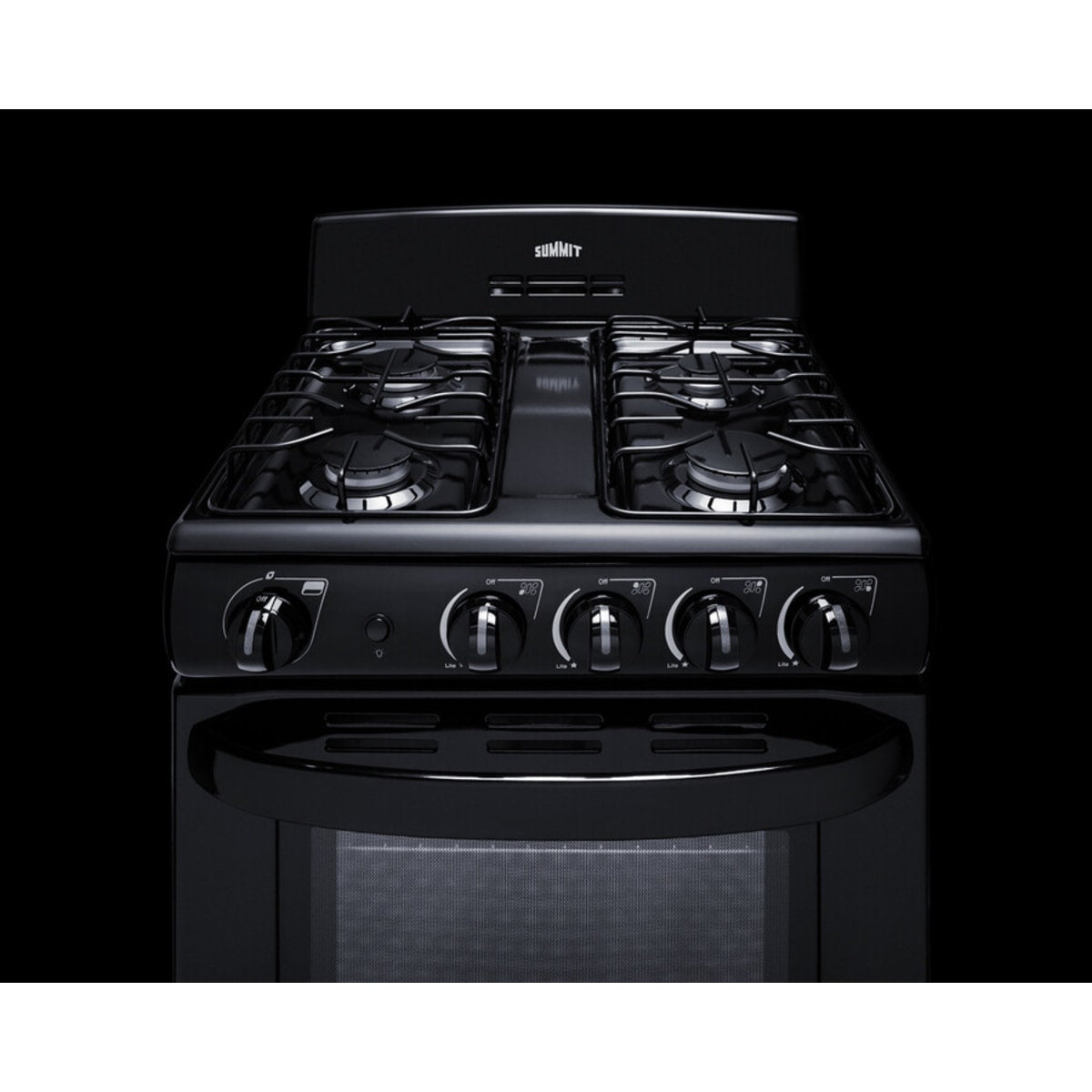 Summit - 24" wide gas range in black with sealed burners - RG2402B