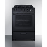 Summit - 24" wide gas range in black with sealed burners - RG2402B