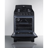 Summit - 24" wide gas range in black with sealed burners - RG2402B