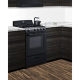 Summit - 24" wide gas range in black with sealed burners - RG2402B