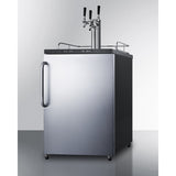 Summit - Freestanding residential beer dispenser, auto defrost with triple tap kit, digital thermostat and stainless steel door - SBC635MSSTBTRIPLE