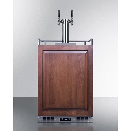 Summit - Built-in commercially approved dual tap cold brew kegerator in stainless steel with panel-ready door - SBC682PNRCFTWIN