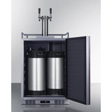 Summit - Built-in commercially approved dual tap cold brew kegerator in stainless steel with panel-ready door - SBC682PNRCFTWIN