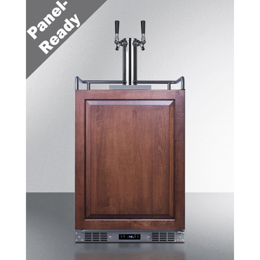 Summit - Built-in commercially approved dual tap wine kegerator in stainless steel with panel-ready door - SBC682PNRWKDTWIN