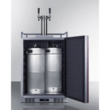 Summit - Built-in commercially approved dual tap wine kegerator in stainless steel with panel-ready door - SBC682PNRWKDTWIN