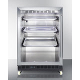 Summit - Mini reach-in beverage center with black cabinet, glass door, and dolly - SCR610BLRI