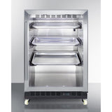 Summit - Mini reach-in beverage center with black cabinet, glass door, and dolly - SCR610BLRI