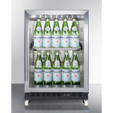 Summit - Mini reach-in beverage center with black cabinet, glass door, and dolly - SCR610BLRI