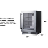 Summit - Shallow 18" deep 24" wide undercounter beverage center - SDHG2443