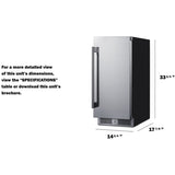 Summit - Shallow 18" deep 15" wide undercounter refrigerator - SDHR1534